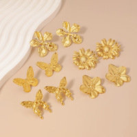 Boucles d'oreilles créoles en acier inoxydable 304 plaqué or 18 carats pour femmes, étanches, sans nickel, résistantes à la décoloration, design minimaliste, bijoux cadeau