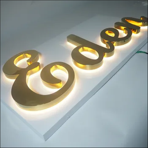 Letrero LED Acrílico Retroiluminado con Letras de Acero Inoxidable de Alta Calidad, Ideal <span class=keywords><strong>para</strong></span> Tiendas Minoristas, <span class=keywords><strong>Locales</strong></span> <span class=keywords><strong>Comerciales</strong></span> y Oficinas - Product Image 2