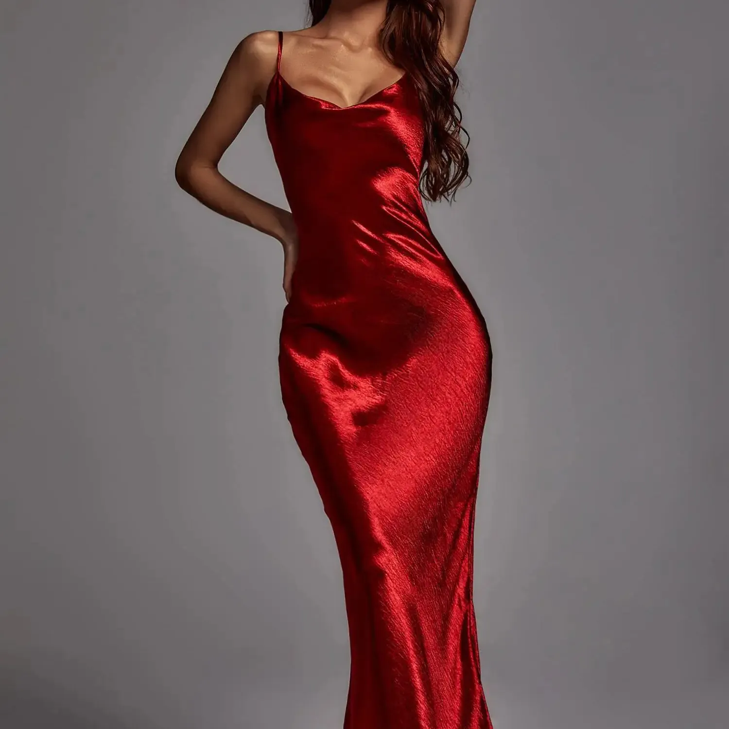 Wholesale Boutique OEM ODM Private Label Red Sexy Bodycon Maxi Prom Party Evening Dresses Women Lady Elegant