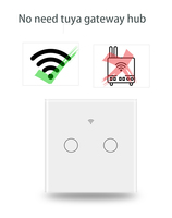 4 Gang pas de fil neutre seulement interrupteur tactile interrupteur mural panneau UE interrupteur à écran tactile 1 voie 1/2/3 Gang Wifi RF433Mhz