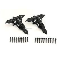 Bisagras de puerta de cobertizo con correa en T de 6.8 pulgadas, bisagras de correa para puerta, bisagra en T elegante negra, herrajes forjados
