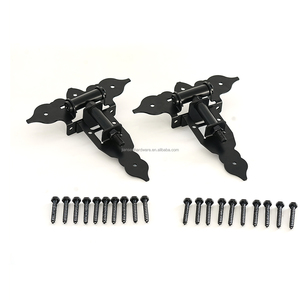 Charnières de porte de hangar à sangle en T de 6,8 pouces, charnières de portail à sangle, charnière en T noire élégante, quincaillerie forgée - Product Image 1