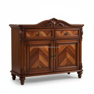Porte-manteau de luxe OE-FASHION en bois massif sculpté à la main, placage Chevron, avec base de rangement pour hall <span class=keywords><strong>d</strong></span>'hôtel - Product Image 2