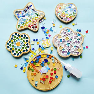 Cadeau fait main Fête des Mères : Kit de matériaux DIY pour sous-verres mosaïques, pour activités d'enfants et étudiants, succès de marché nocturne, boîte blanche - Product Image 4
