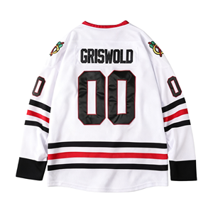 Maillot de hockey sur glace blanc vierge personnalisé OEM de haute qualité avec broderie sergé pour uniformes de hockey - Product Image 5