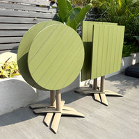 Meubles d'extérieur en aluminium, table pliable verte et chaises empilables, ensemble de bistrot pour jardin, terrasse, café