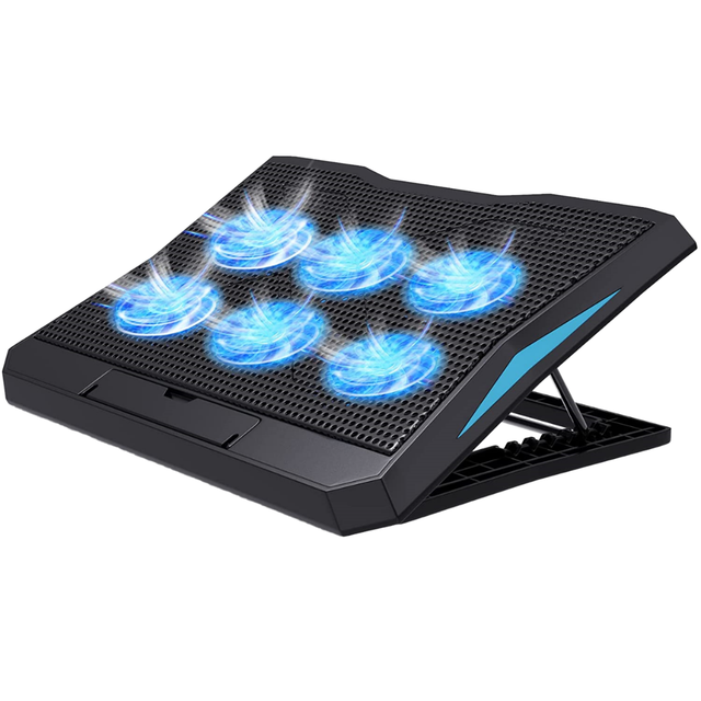 X6A Double Silent Fans Plastic Laptop Cooling Pad Adjustable Ergonomic Stand with 2 USB Ports for 15-17.3 Stock