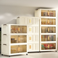 Armoire de rangement pliable compacte moderne en plastique, boîte de rangement en plastique, étagère de rangement avec roulettes pour la maison, la cuisine et la chambre de bébé
