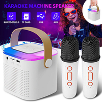 Meilleure vente : Microphone design avec lumières RGB colorées pour enfants et adultes, haut-parleur stéréo sans fil en métal