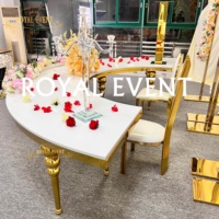 Meuble de Banquet en acier inoxydable en forme de S, Table à manger pour événements de mariage, à vendre
