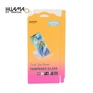 Caja de película protectora para teléfono Huamao de alta calidad con gancho para colgar, caja ecológica, logotipo personalizado en relieve, caja de embalaje plegable de papel estucado - Product Image 3