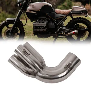 4 IN1 K75 K100 K1100 90 Degree Motorcycle Exhaust Collector Cafe Racer Exhaust Muffler Kit Upgrade