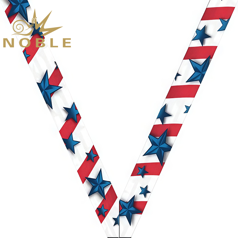 Customized Snowflake Sateen Neck Ribbon Sport Sublimated Neck Ribbon for Medals Image 3