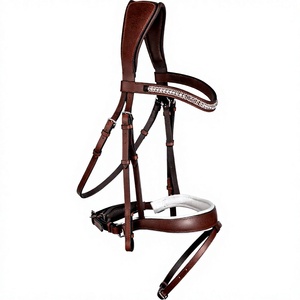 Wholesale Handmade Full Size Leather Horse Bridle with Reins-Durable <b>Equestrian</b> Tack for Riding Training Black Cob - Product Image 3