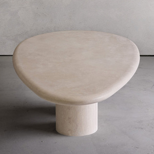 Kumusi alto lusso <span class=keywords><strong>Beige</strong></span> travertino moderno minimalista mobile lungo <span class=keywords><strong>tavolo</strong></span> da pranzo - Product Image 5