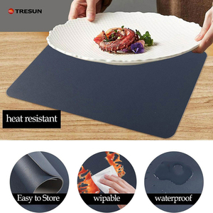 Vinyl Leather PU Striped Modern <b>Placemats</b> Waterproof Oil-Proof Heat Resistant Reversible <b>Table</b> Mats for Home Kitchen <b>Dining</b> - Product Image 6