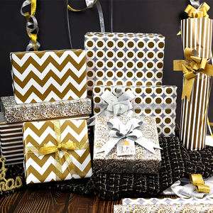 Factory Wholesale Gift <b>Wrapping</b> <b>Paper</b> 43 *300 cm Birthday <b>Gold</b> <b>Wrapping</b> <b>Paper</b> Packaging - Product Image 6