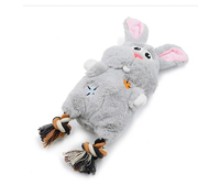 Articles pour animaux de compagnie : Jouet interactif en peluche lapin pour la santé dentaire, jouet à mâcher en corde de coton pour chiens agressifs