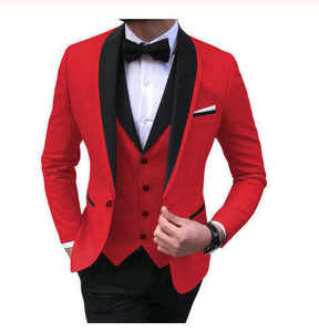 Setelan Formal pria 3 potong, kerah Lapel Solid pas badan untuk Prom, pengiring pengantin pria (blazer + rompi + celana) 2023 - Product Image 2