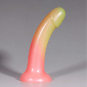Dildo souple non toxique qui brille dans le noir, sans assemblage, en silicone liquide sans œufs, en forme de cœur, pour jeu <span class=keywords><strong>solo</strong></span> - Product Image 2
