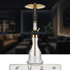 Ultimate Sourcing Narguilé finition laiton, design allemand, artisanat de niche, avec <span class=keywords><strong>tige</strong></span> flûte plaquée et base à coupe transversale - Product Image 1