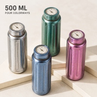 Bouteille d'eau écologique en titane pur à double paroi, multicolores, isolée sous vide, avec infuseur à thé