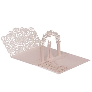 En gros 3D <span class=keywords><strong>Laser</strong></span> Gravure De <span class=keywords><strong>Mariage</strong></span> Mariée Invitation Lettre Enveloppe Papier Carte De Voeux Lettre D'invitation D'anniversaire - Product Image 3