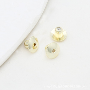 Tapones para los oídos de oro de 18k que preservan el color, puntas de silicona UFO, tapones para los oídos de alta gama, tapones para los oídos con cuentas redondas, tapones para pendientes DIY A55B - Product Image 5