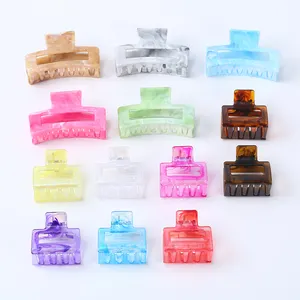 3.35 And 2.17 Inches Acrylic Rectangular Square Hair Clips Tortoise Barrettes French Design Banana Jaw Clips Hair Clips