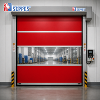 Pintu Gulung PVC SEPPES Kecepatan Tinggi untuk Ruang Produksi Bersih Bebas Debu dengan Segel Sikat Ganda