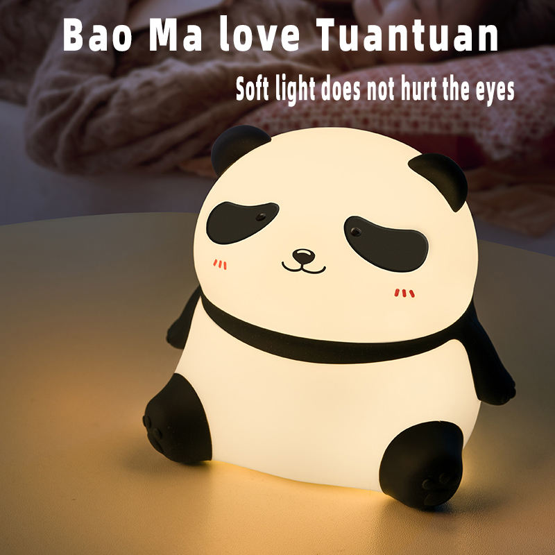 Cute Healing Panda LED Lamp with Soft Restful Light for Children Room and Peaceful Nights Touch Light