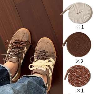Cordones Planos de Poliéster Verde para Zapatos Marrones Runtong con Detalles Naranjas, Novedad para Zapatillas Deportivas de 4mm - Product Image 3