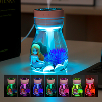 Humidificateur de bureau sirène à brume froide, humidificateur ultrasonique USB portable en forme de tasse avec LED, 380 ml, pour chambre d'enfant
