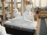 Sculpté à la main grandeur nature pierre naturelle personnalisé sculpté à la main grec femme sommeil couché Sculpture marbre blanc blanc vieil homme Statue
