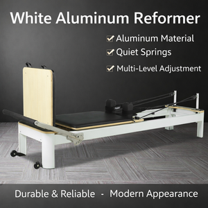 Lit de Pilates blanc commercial pour studio de yoga, modèle de base en alliage d'aluminium, durable et sûr, pour la remise en forme et la réparation corporelle - Product Image 2