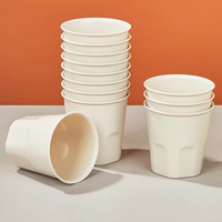 Gobelet jetable biodégradable en bambou blanc et en balle de riz, 125 ml, pour les fêtes, les restaurants, les hôtels