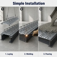 Plateforme en treillis d'acier robuste et durable avec plancher galvanisé pour le renforcement du béton, garantie de plus de 5 ans