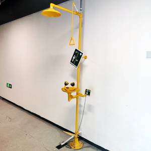 Estación Combinada de Ducha de Emergencia Vertical de Doble Boquilla y <span class=keywords><strong>Lavaojos</strong></span> de <span class=keywords><strong>Laboratorio</strong></span>, Acero Inoxidable 304, Mobiliario de <span class=keywords><strong>Laboratorio</strong></span> - Product Image 3