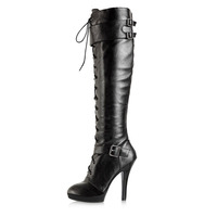 Bottes à talons hauts pour femmes, chaussures de boite de nuit à rayures, style discothèque, sexy, pied large, 13 cm, nouvelle collection