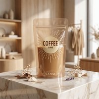 Sachets souples personnalisés à bec verseur pour liquides, brun foncé, en plastique, pour l'emballage de concentrés de café et de boissons