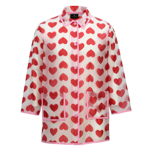 Impermeabile da <span class=keywords><strong>donna</strong></span> con Design moderno lungo impermeabile, grazioso Film in TPU alla moda con stampa a cuore per escursioni all'aperto, impermeabile - Product Image 1