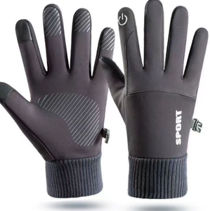 Guantes de Cuero para Invierno, Impermeables, Resistentes al Viento, Cálidos, con Forro Polar de Poliéster, Antideslizantes, para Ciclismo, Esquí y Actividades al Aire Libre - Product Image 2