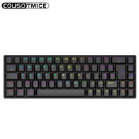 Keyboard Mekanik Tri-Mode Bluetooth 2026, Hot Swappable, 65%, Portabel, Keyboard Gamer, Saklar Pink, RGB