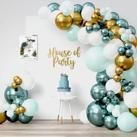 Kit arche de ballons en latex pour fête de gros Kit guirlande de ballons blanc vert or Décorations de ballons en latex pour fête d'anniversaire de bébé Ensemble de ballons en latex