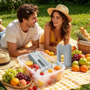 Refreezable PP Reusable Ice Cube Outdoor Camping Cold Fan Ice Crystal <b>Box</b> for <b>Milk</b> Preservation - Product Image 2