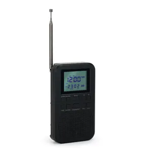 MLK-203 새로운 디자인 LCD 디지털 충전식 라디오 알람 시계 고감도 AM FM 포켓 라디오