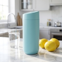 Set Mug Tumbler Kopi Perjalanan Anti Bocor Dinding Ganda Stainless Steel 304 Modern Warna-Warni 16oz dengan Tutup dan Kotak Hadiah