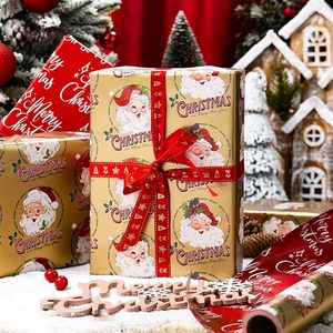 Christmas Wrapping <b>Paper</b> Holiday wrapping <b>paper</b> Santa Claus <b>pattern</b> wrapping <b>paper</b> Gold Foil Wrapping <b>Paper</b> - Product Image 2