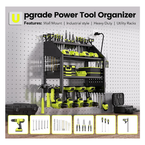 Organisateur d'outils électriques mural avec station de <span class=keywords><strong>charge</strong></span> le Garage King 4 porte-outils sans fil à usage intensif - Product Image 2