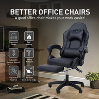 Chaise de jeu ergonomique inclinable en cuir PU, base en acier inoxydable, hauteur réglable, support lombaire, pour la maison, le bureau, l'hôtel